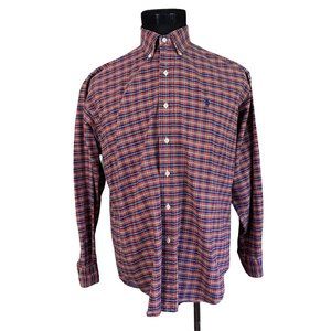 Ralph Lauren | Big Shirt Orange Plaid Long Sleeve Button Front Shirt Medium